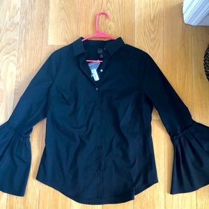 Textures bell sleeve top. Perfect for work. NWT